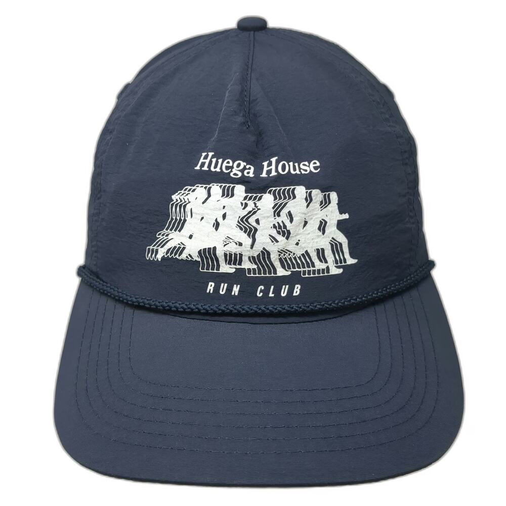 Huega House 5 Panel Blue One Size Snapback Nylon Run Club Rope Graphic Hat